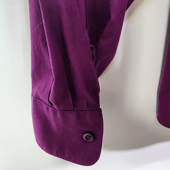 Foxcroft Lane Bryant Shirt Women Size 22 Wrinkle Free Stretch Button Long Sleeve - Picture 6 of 9